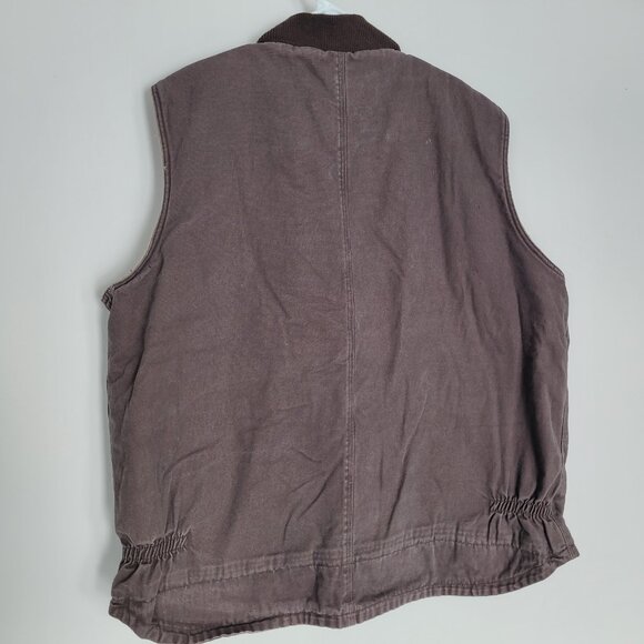 Polar King Key Vest Mens 2X-Large Tall 2XLT Sherpa Lined Brown Canvas Workwear - Picture 5 of 5